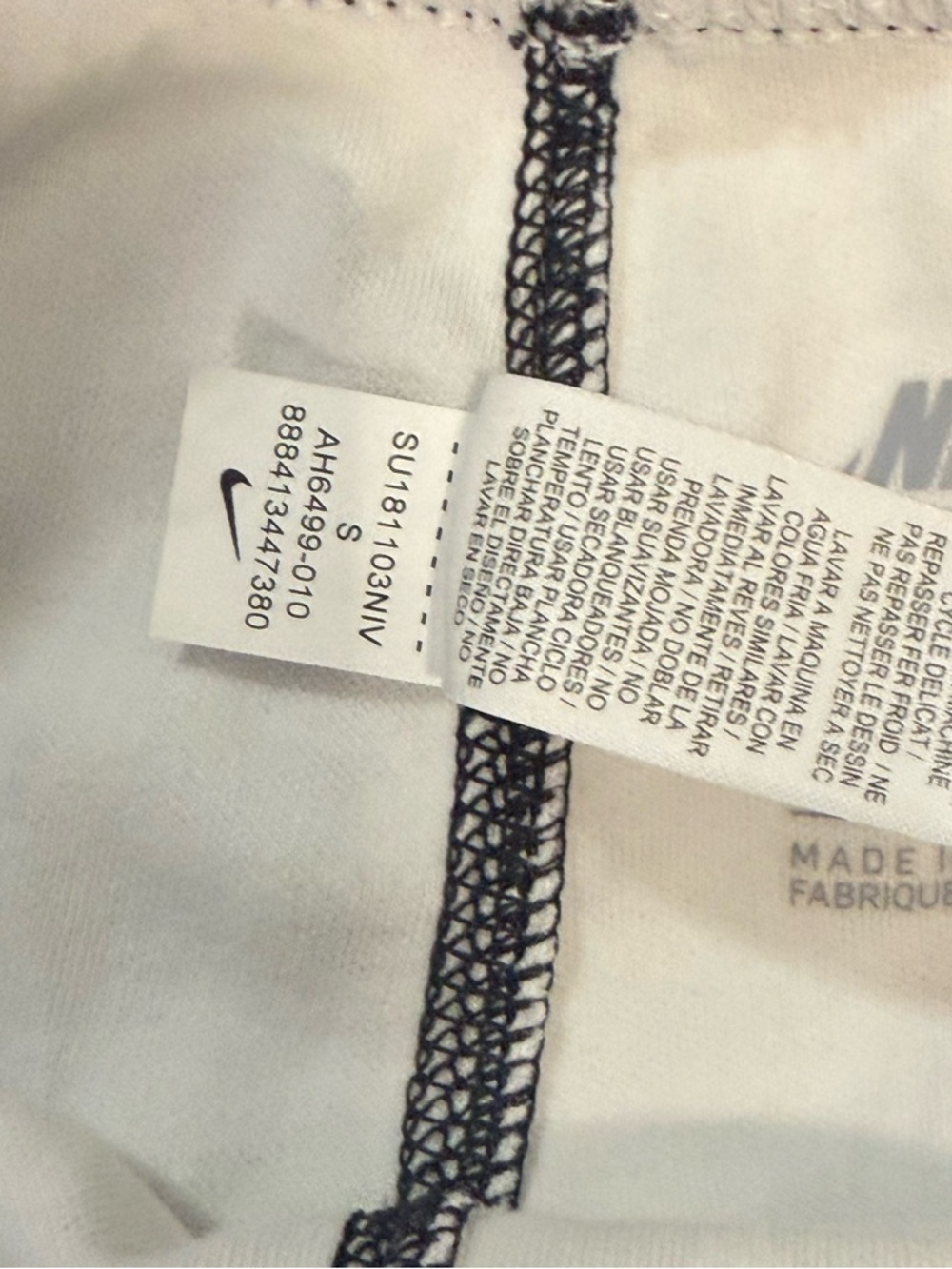 Nike Womens Marble Watercolor Print Athletic Leggings Black Waistband AH6499-010 - Picture 8 of 12